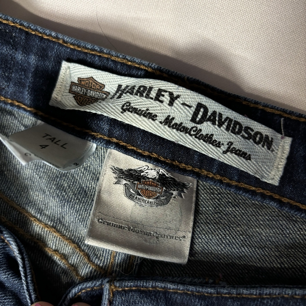 Authentic Harley-Davidson Womens Jeans Size 4 TALL Jeans Excellent Condition!